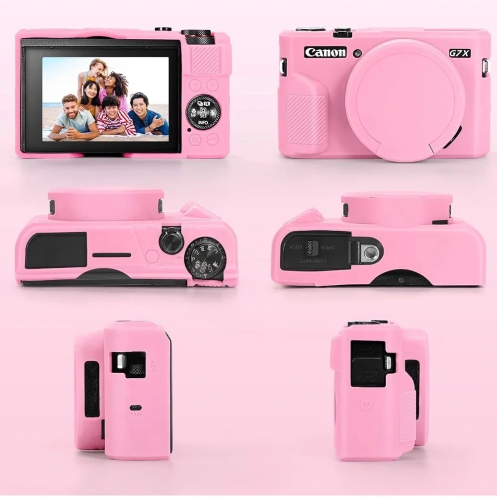 Canon Powershot G7 X Mark II Protective Silicone Camera Case Pink NEW